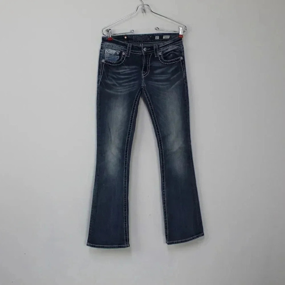 Miss me white stitch signature boot cut bling bootie jeans size 27 - Picture 4 of 11